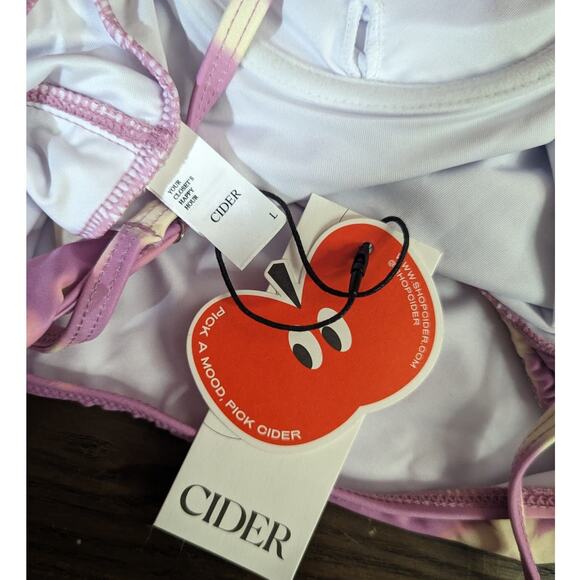 NWT Cider Butterfly Print Drawstring Underwire One Piece Swimsuit Size L - Picture 6 of 11